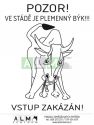 Plastová cedulka "Plemenný býk"