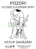 Plastová cedulka "Plemenný býk"