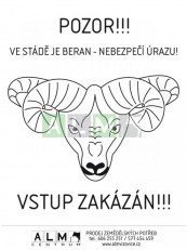 Plastová cedulka "Ve stádě je beran""