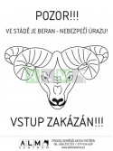 Plastová cedulka "Ve stádě je beran""
