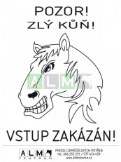 Plastová cedulka "Zlý kůň"