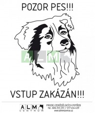 Plastová cedulka "Pozor pes"