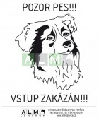 Plastová cedulka "Pozor pes"