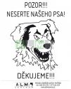 Plastová cedulka "Neserte našeho psa"