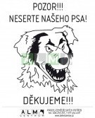 Plastová cedulka "Neserte našeho psa"