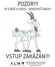 Plastová cedulka "Kozel" - A